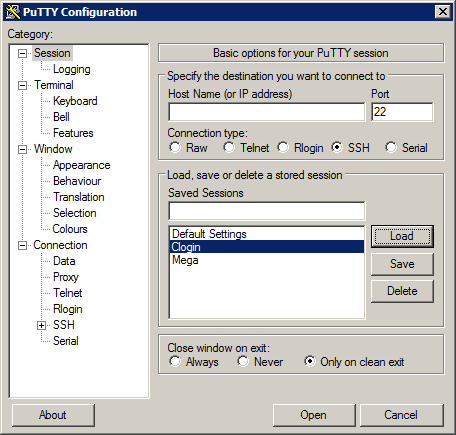 HPC 2012-08 PuTTY config 11 load clogin.png